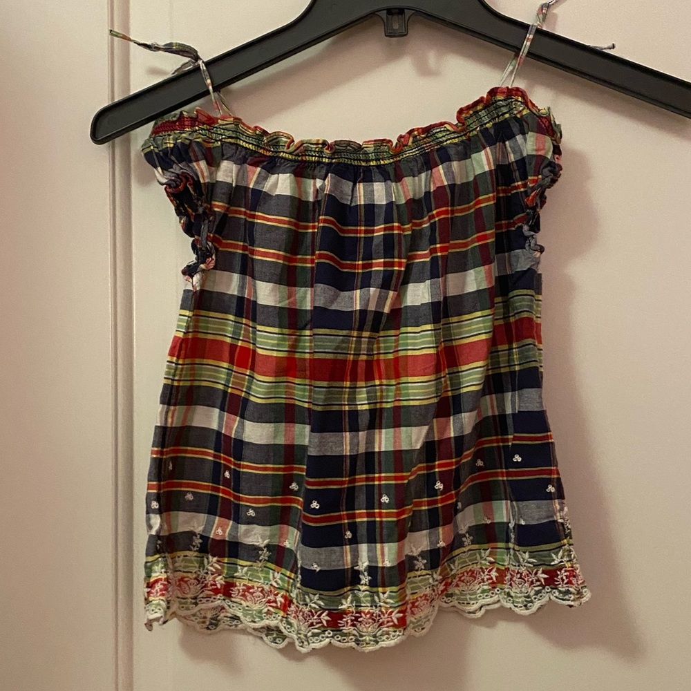 ralph lauren | plaid top